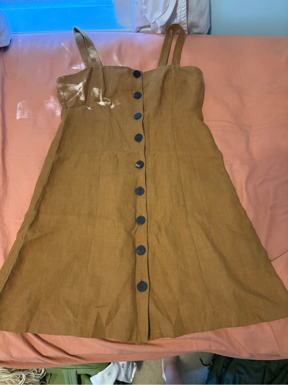 Sezane Janelle Linen Dress in Moka Size 40